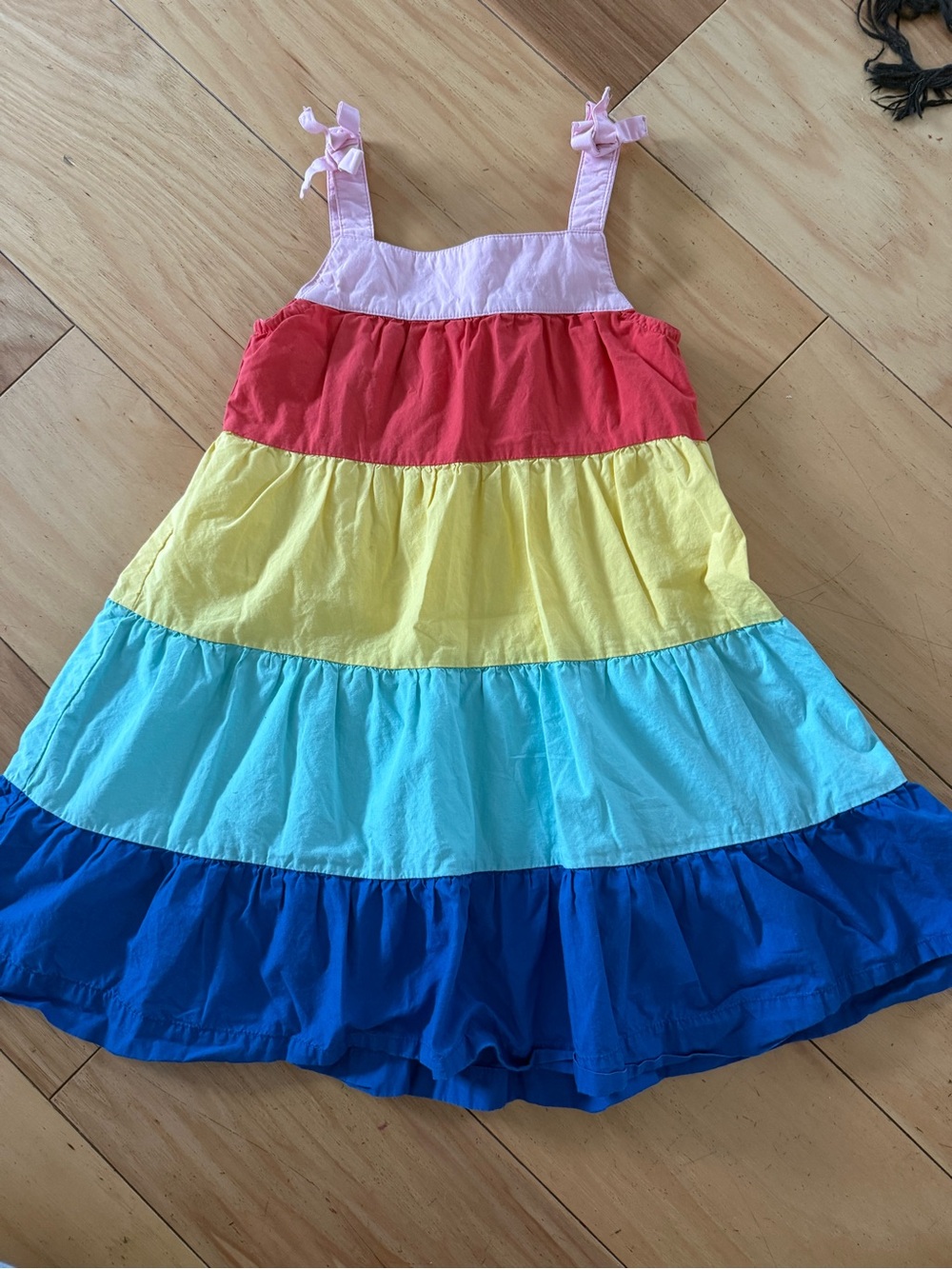 Hanna Andersson Girls Rainbow Tiered Rainow Sundress